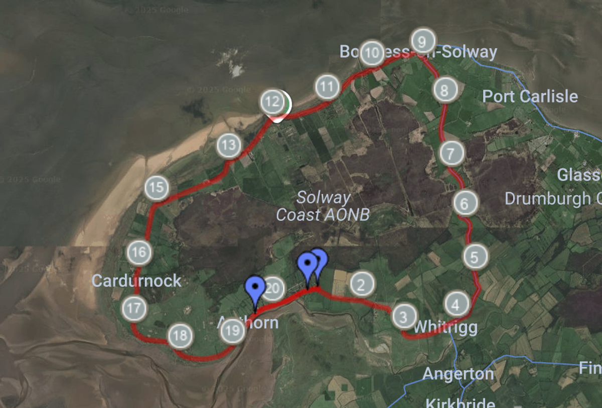 Run Cumbria Solway Marathon / Half 2026 course map