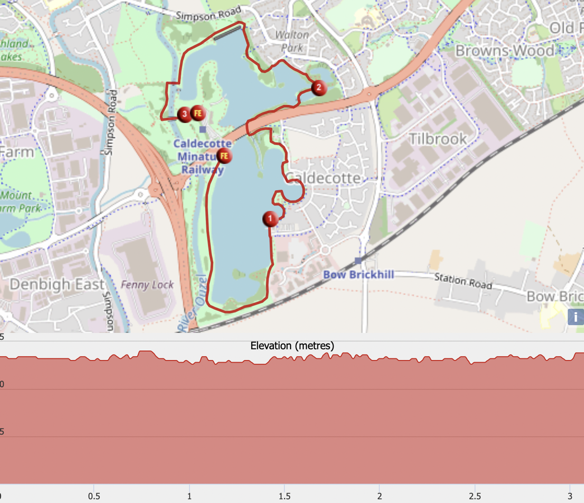 Fireworks 5km course map