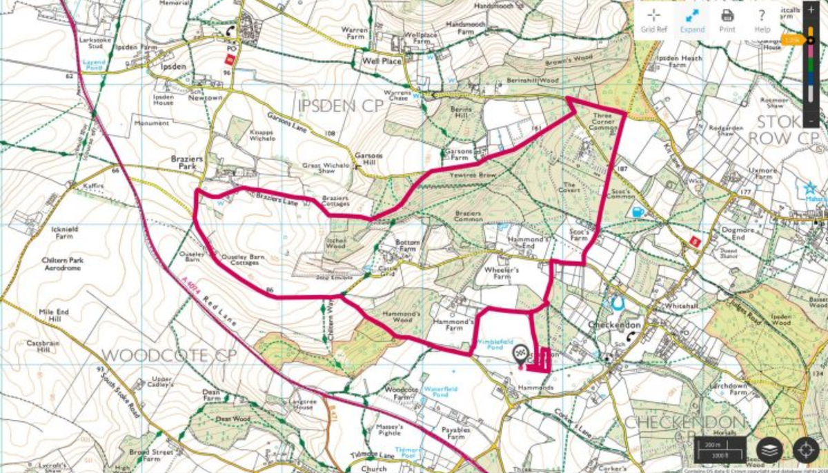 Checkendon 5k & 10k course map