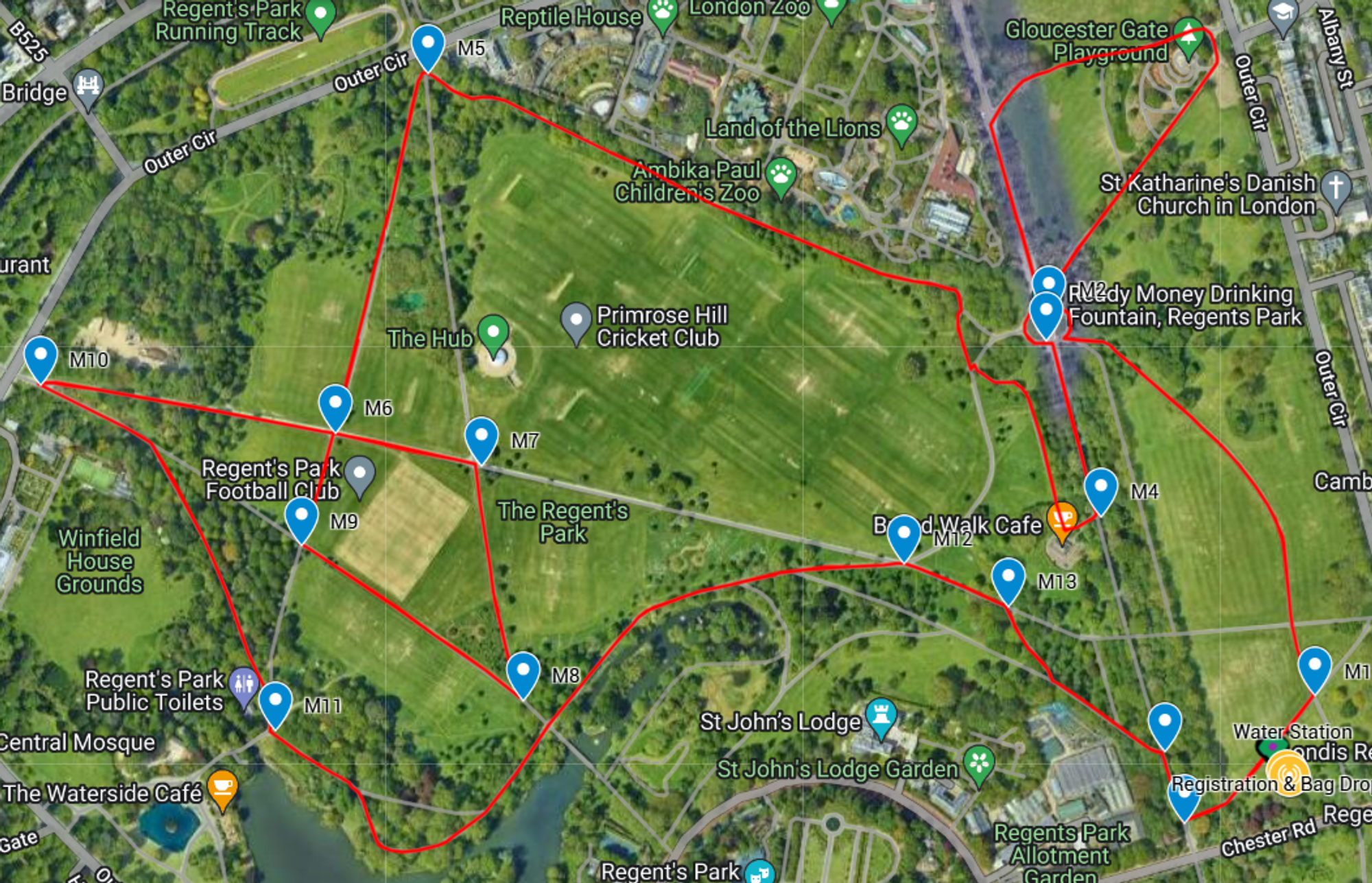 The One in the Park - Regent's - May course map