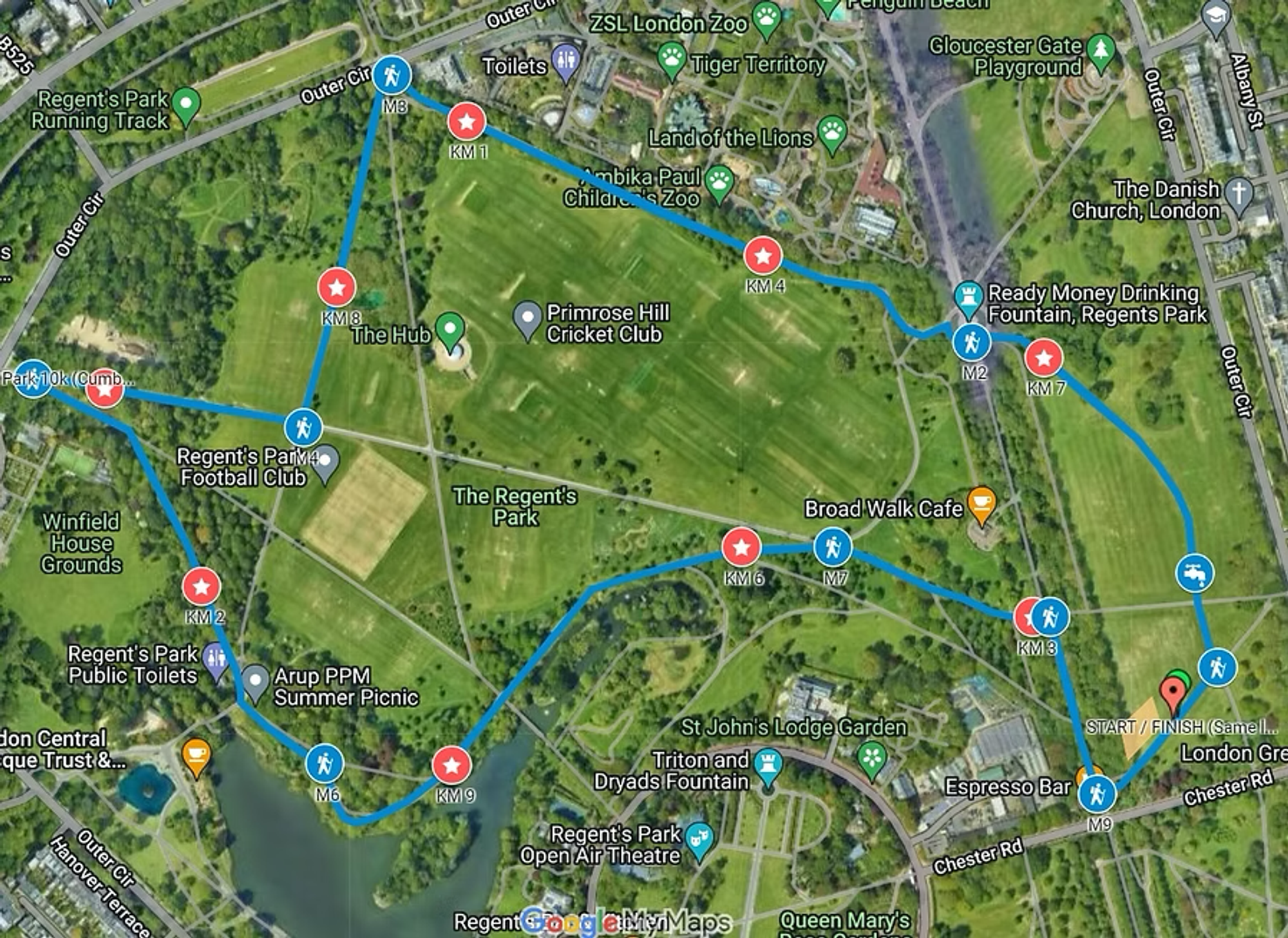 The One in the Park - Regent's - July course map