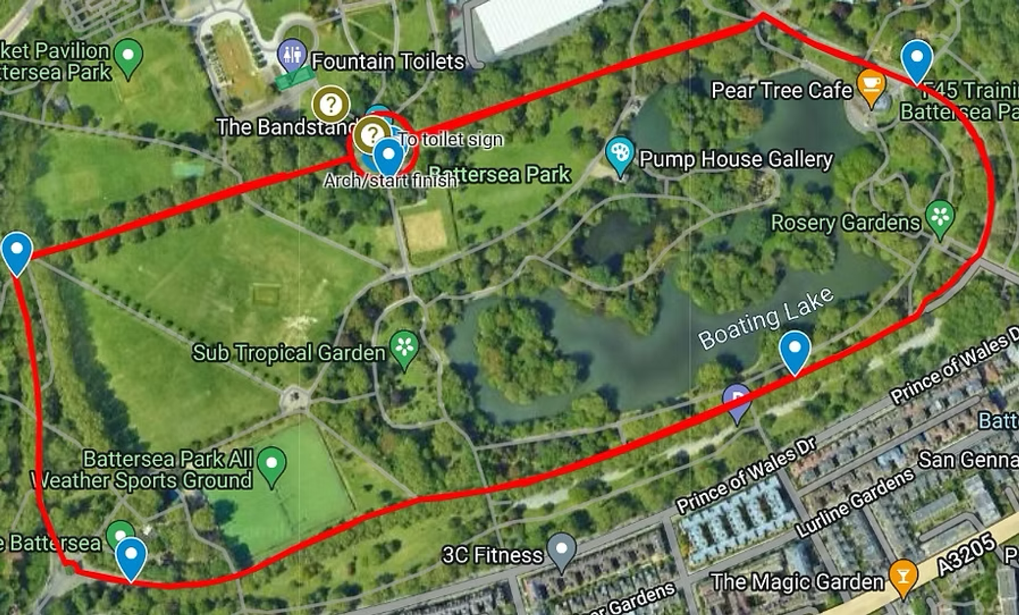 The One in the Park - Battersea - December course map