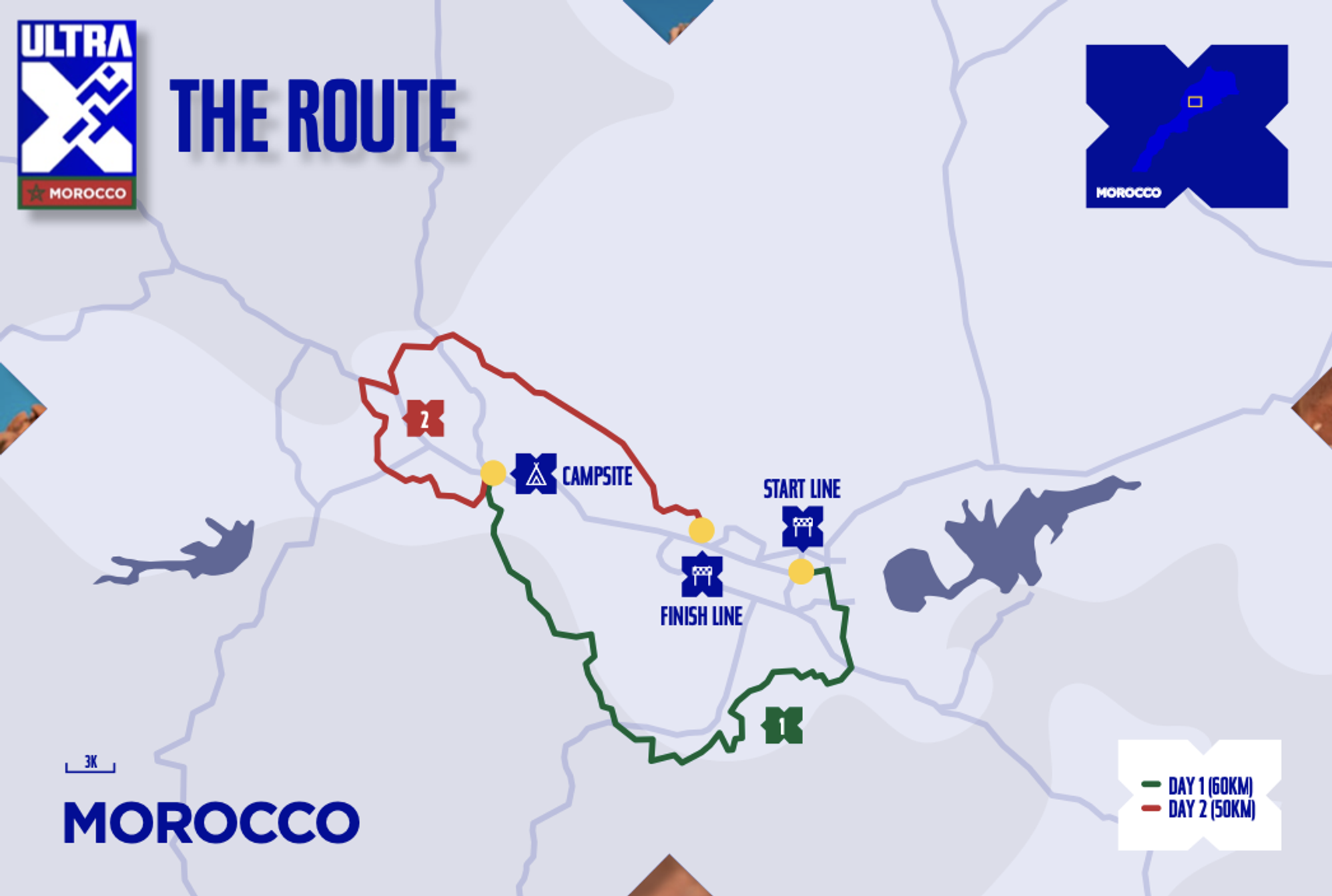 Ultra X Morocco (110km, 50km) course map