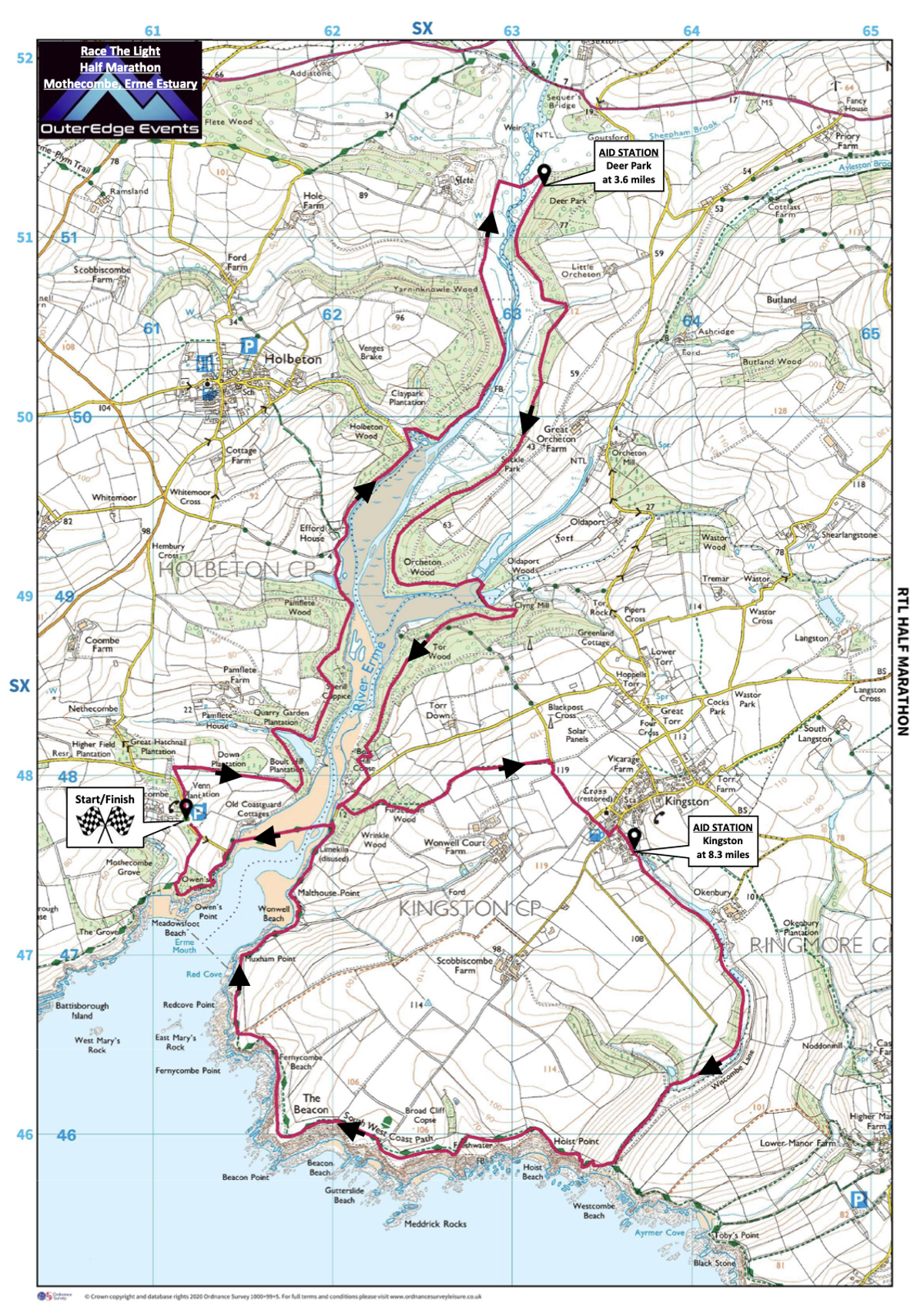 RACE THE LIGHT course map