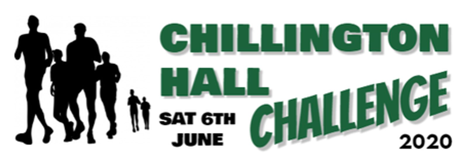 Image showing an event poster for the Chillington Hall Challenge 2020. The poster features silhouettes of runners on the left, with the text "CHILLINGTON HALL CHALLENGE" to the right. Below the runners, it says "SAT 6TH JUNE" in smaller text.