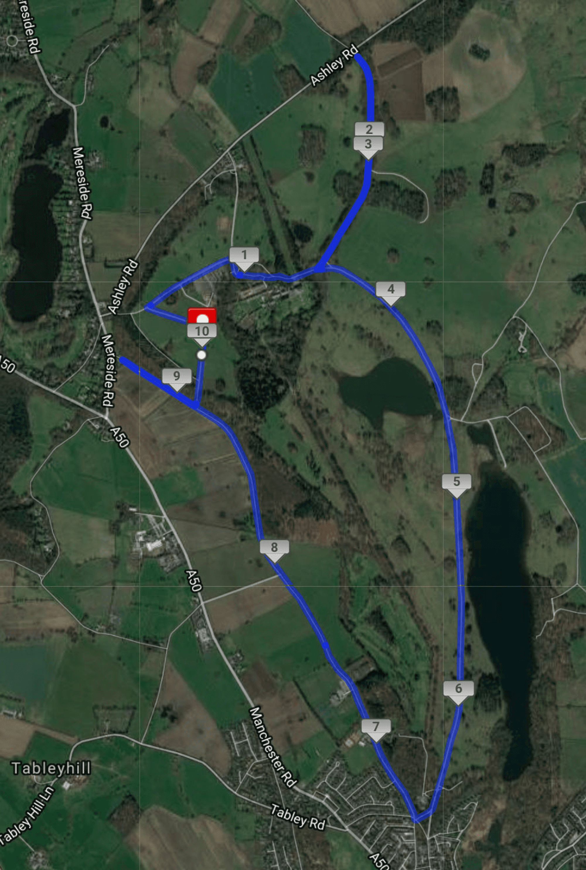 Run Tatton 10k course map