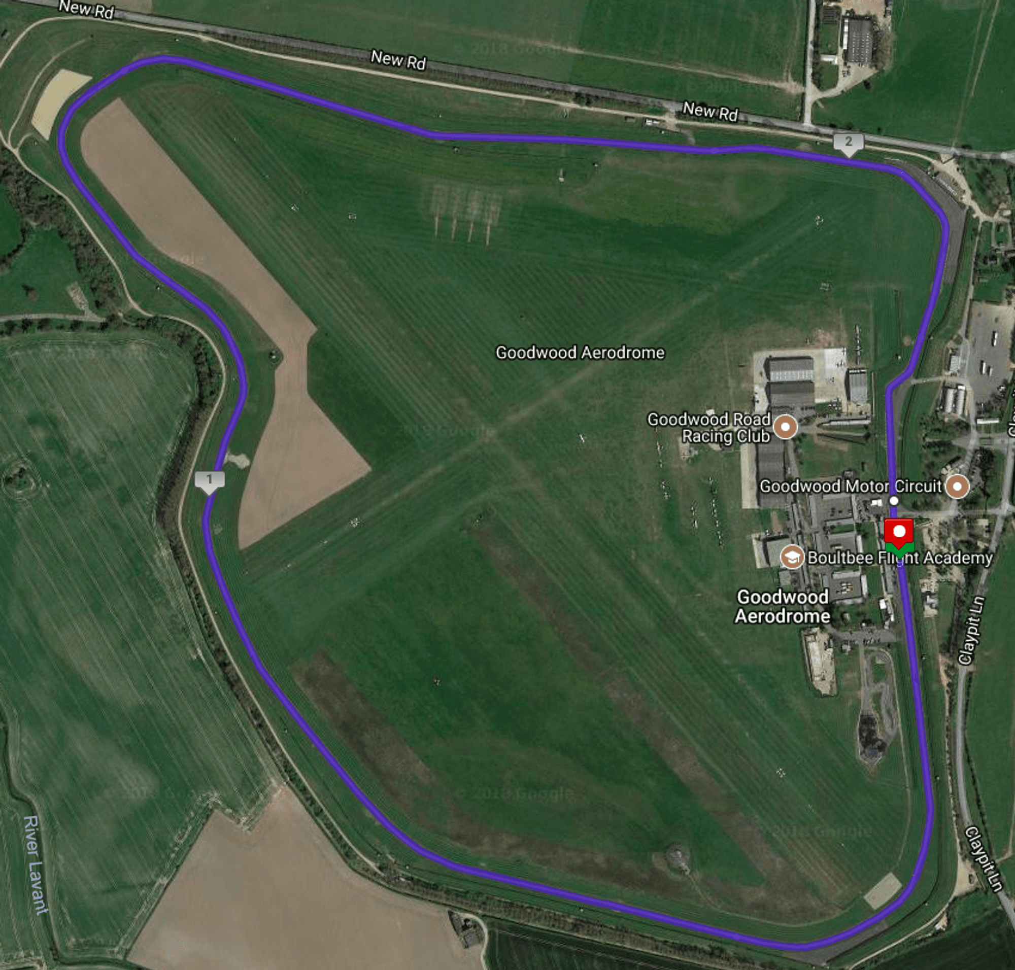 Goodwood Motor Circuit 5k, 10k, 20M, Half & Marathon course map