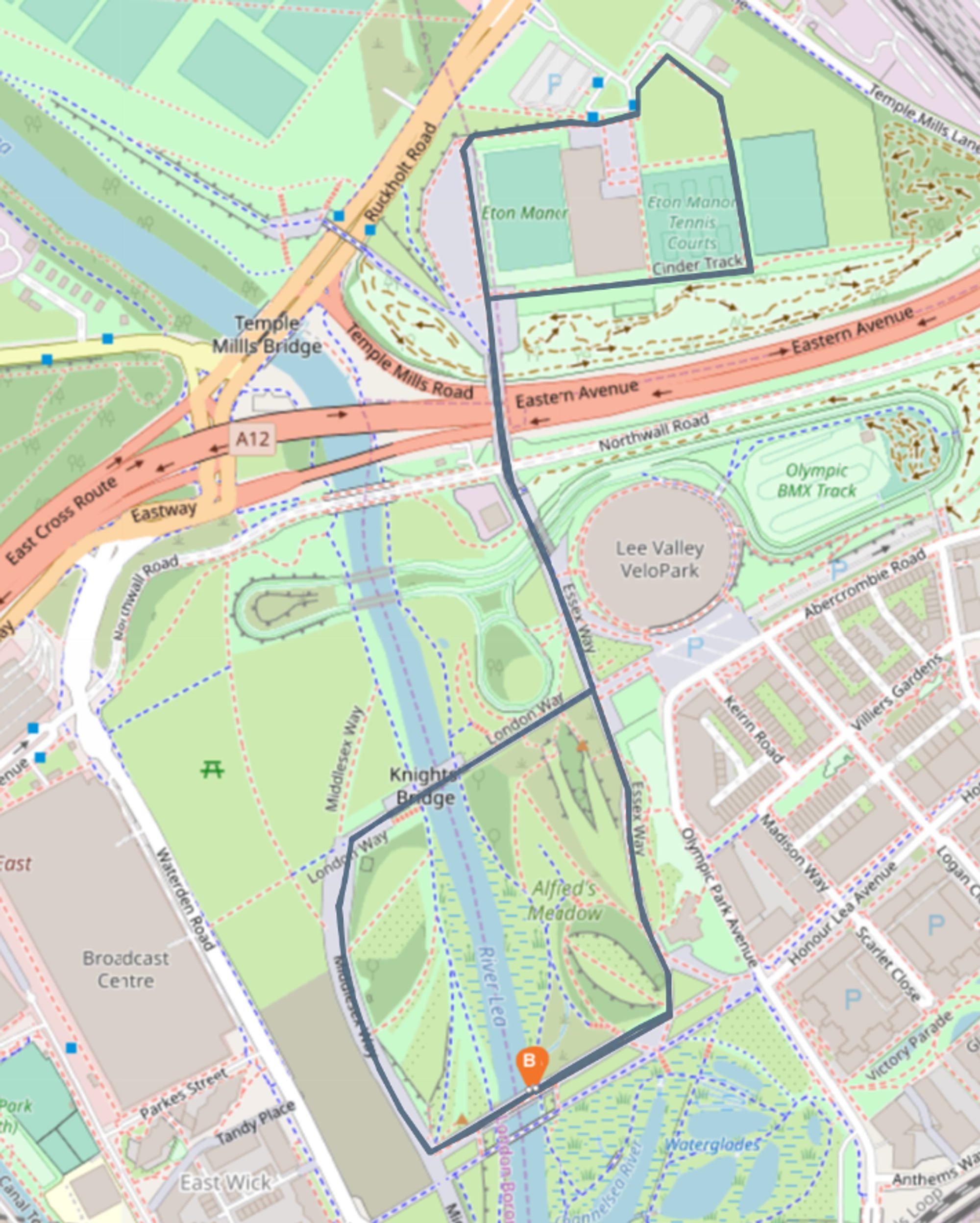 QE OLYMPIC PARK 5K & 10K NOVEMBER 2023 course map