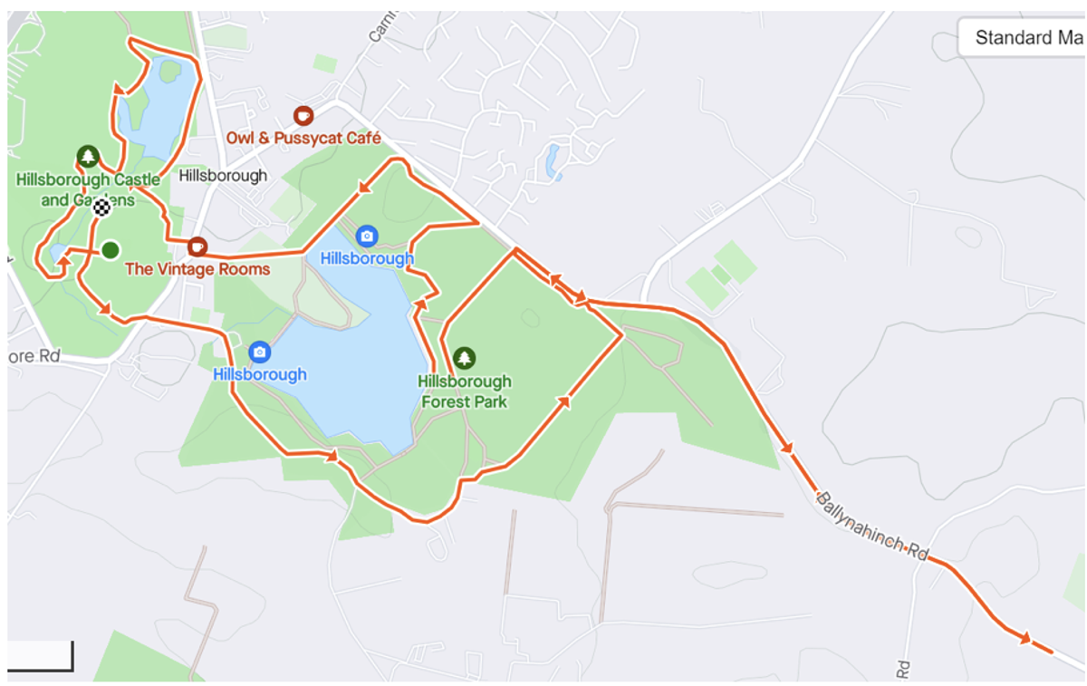 Hillsborough Castle & Gardens Running Festival Presented by Gateley course map