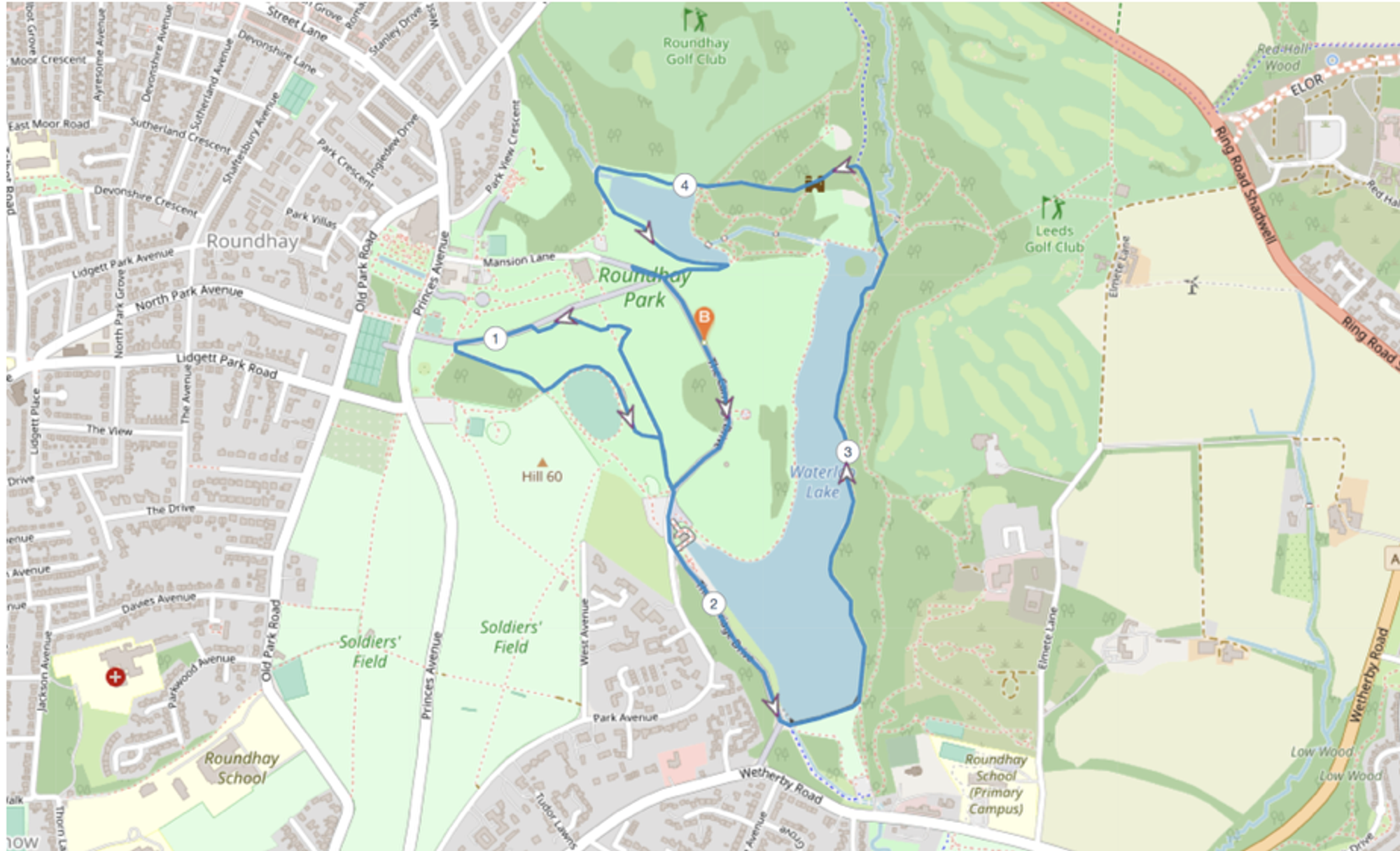 Leeds Running Festival August course map