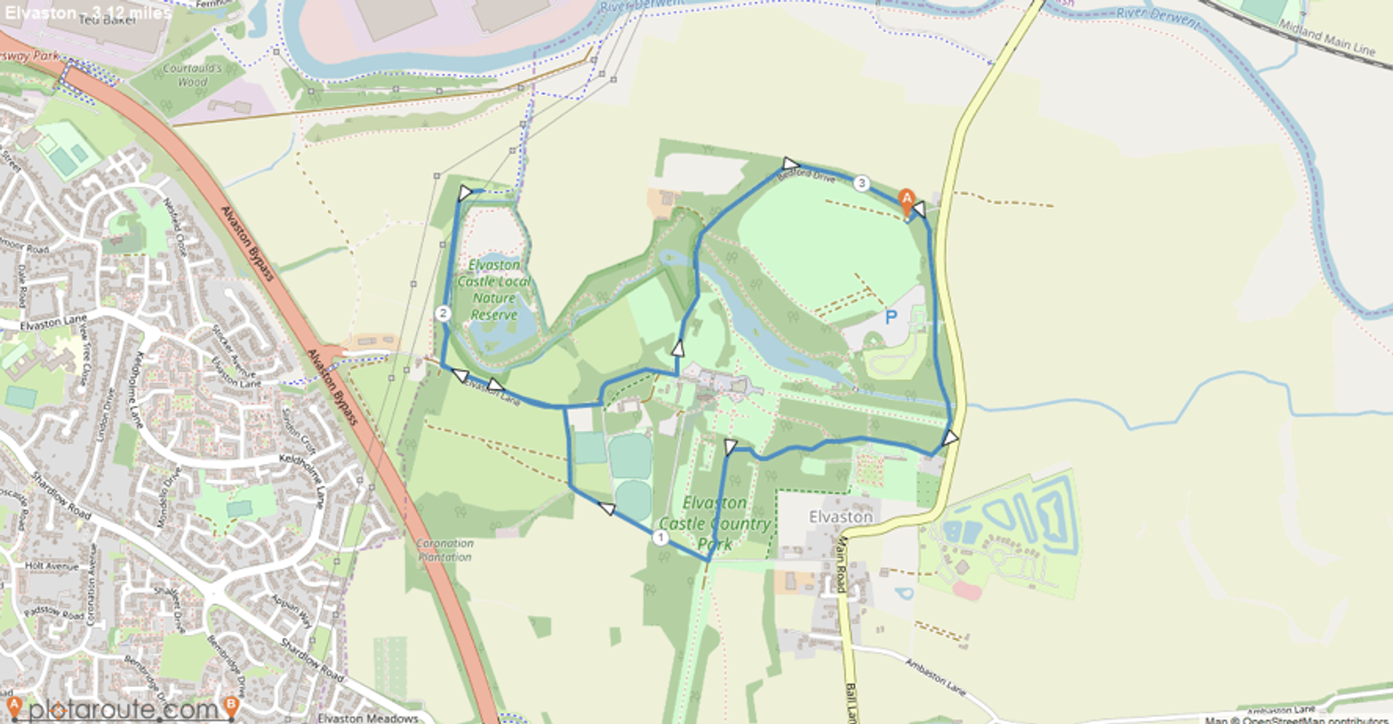Derby Running Festival 5k, 10k & Half Marathon - August course map
