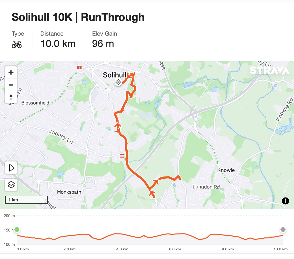 Solihull Half Marathon, 5k & Junior Race course map