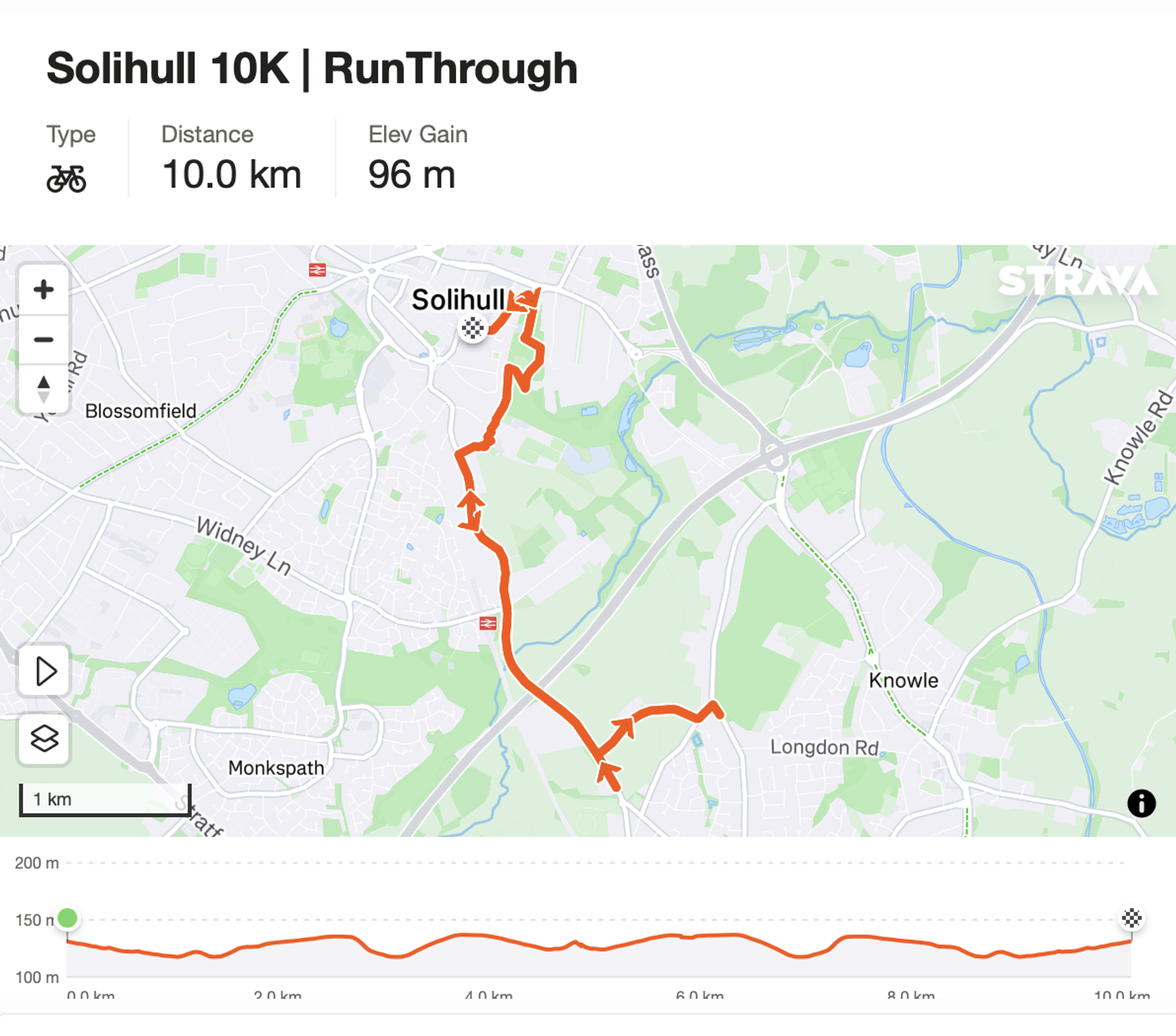 Solihull Half Marathon, 5k & Junior Race course map