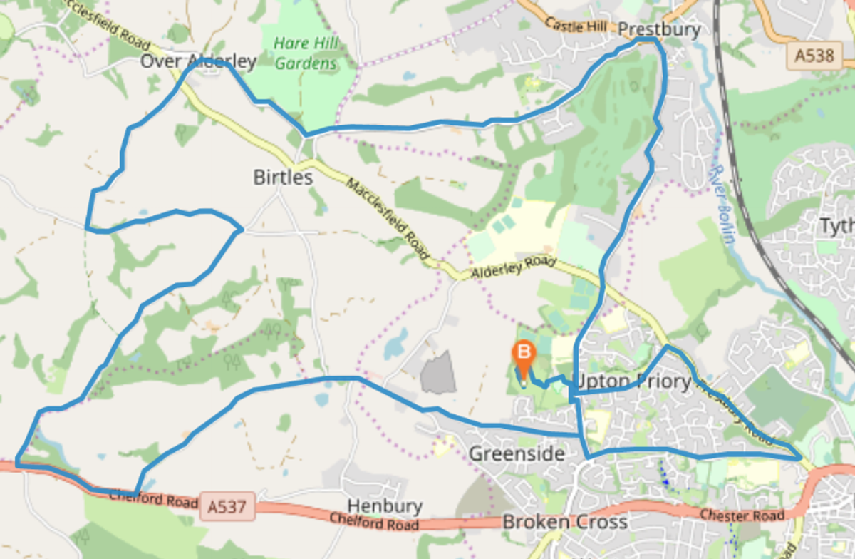 Macclesfield Running Festival course map