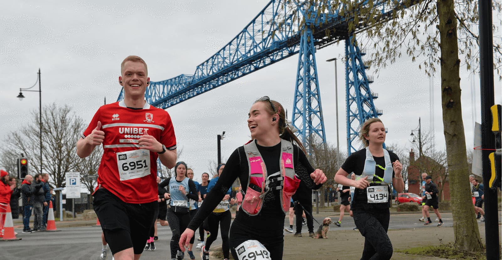 A group of people running in a race.