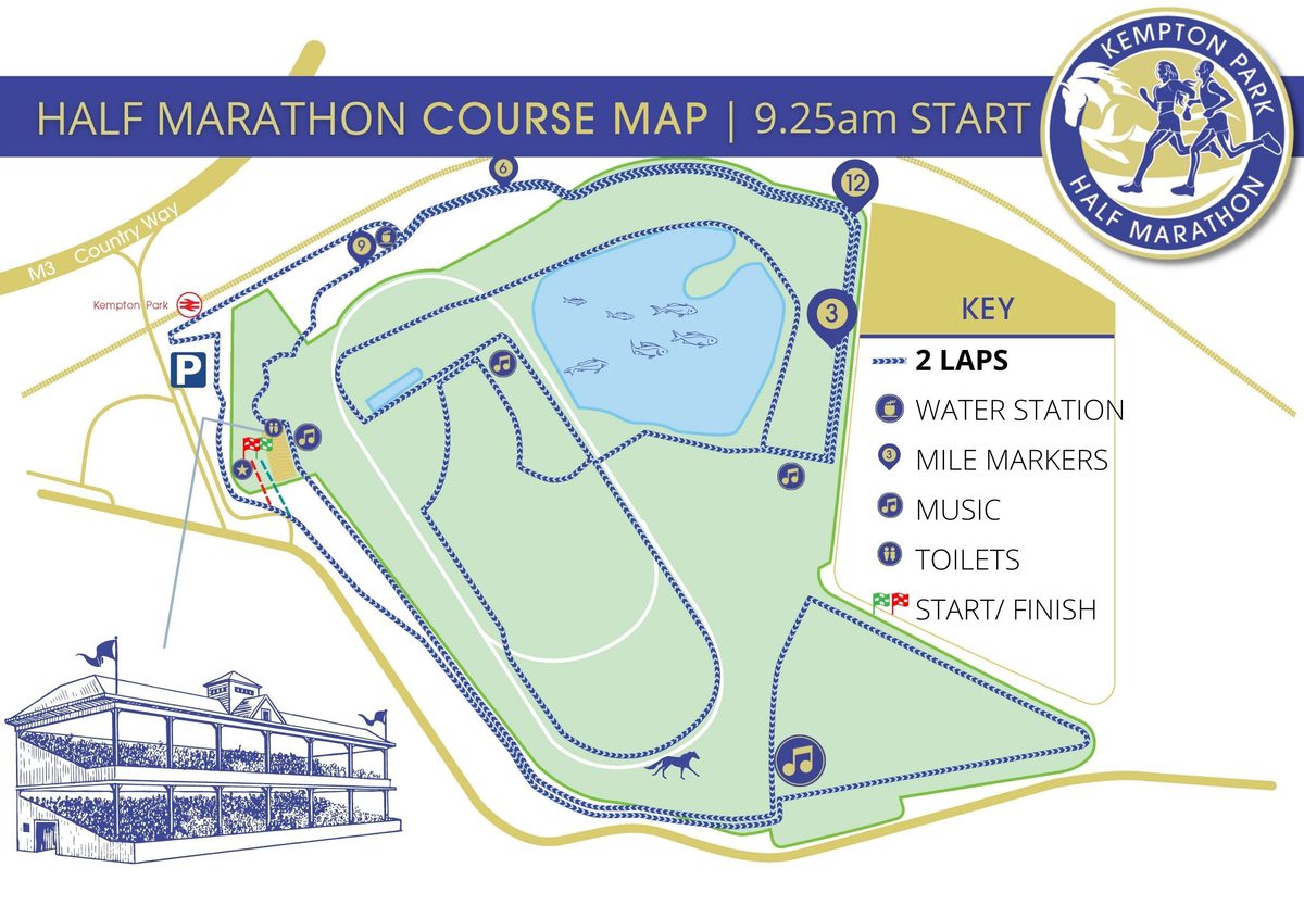Kempton Park Half Marathon & 10K course map