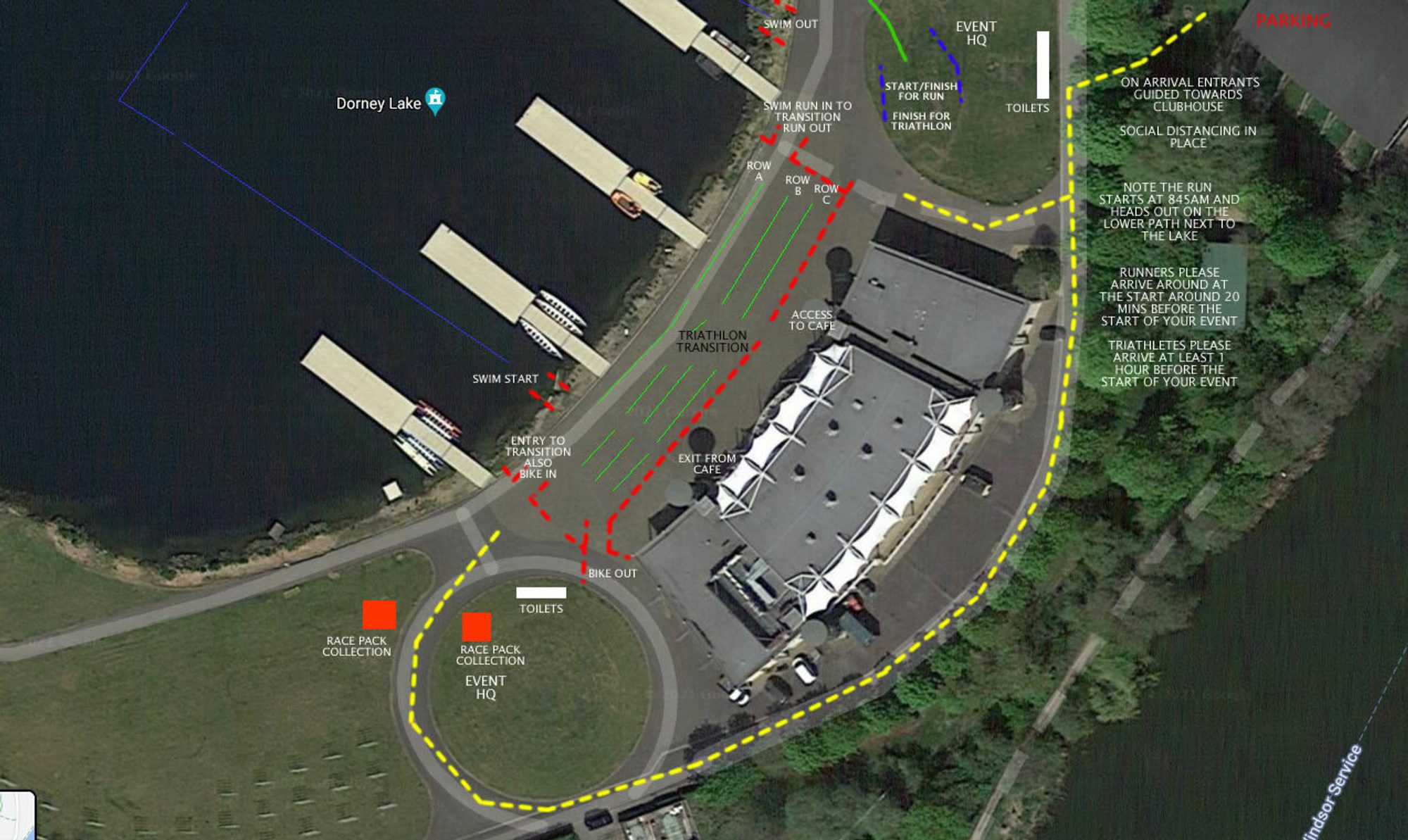 The All Nations Triathlon course map