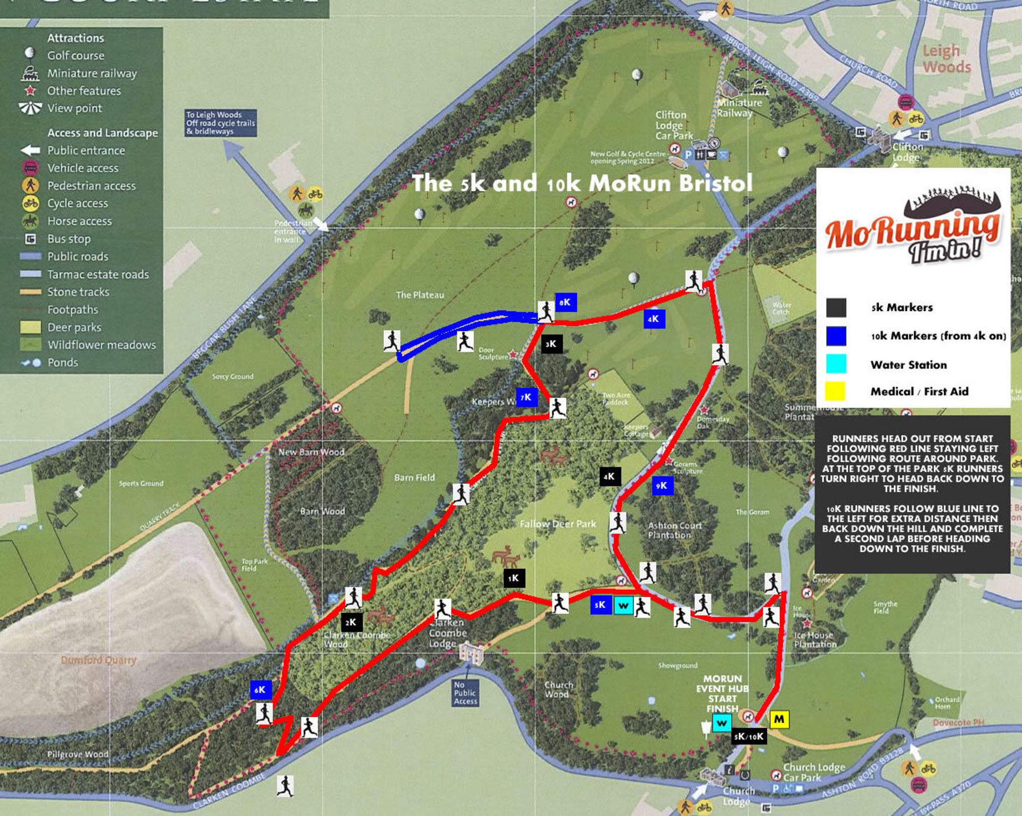 The Bristol 1.5k, 5k & 10k MoRun course map