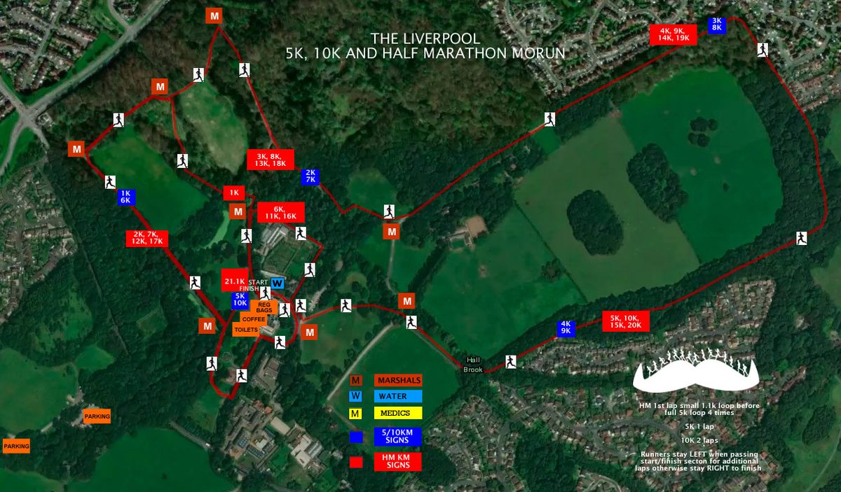 The Liverpool 1.5k, 5k,10k & Half Marathon MoRun course map