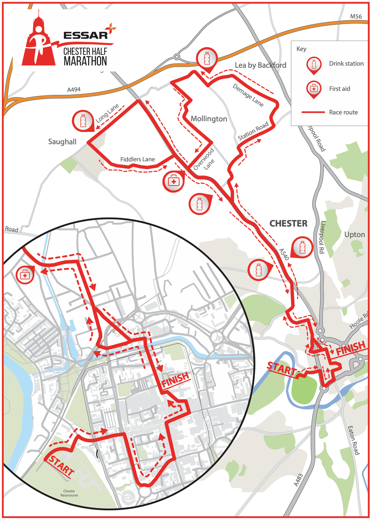 Essar Chester Half Marathon course map