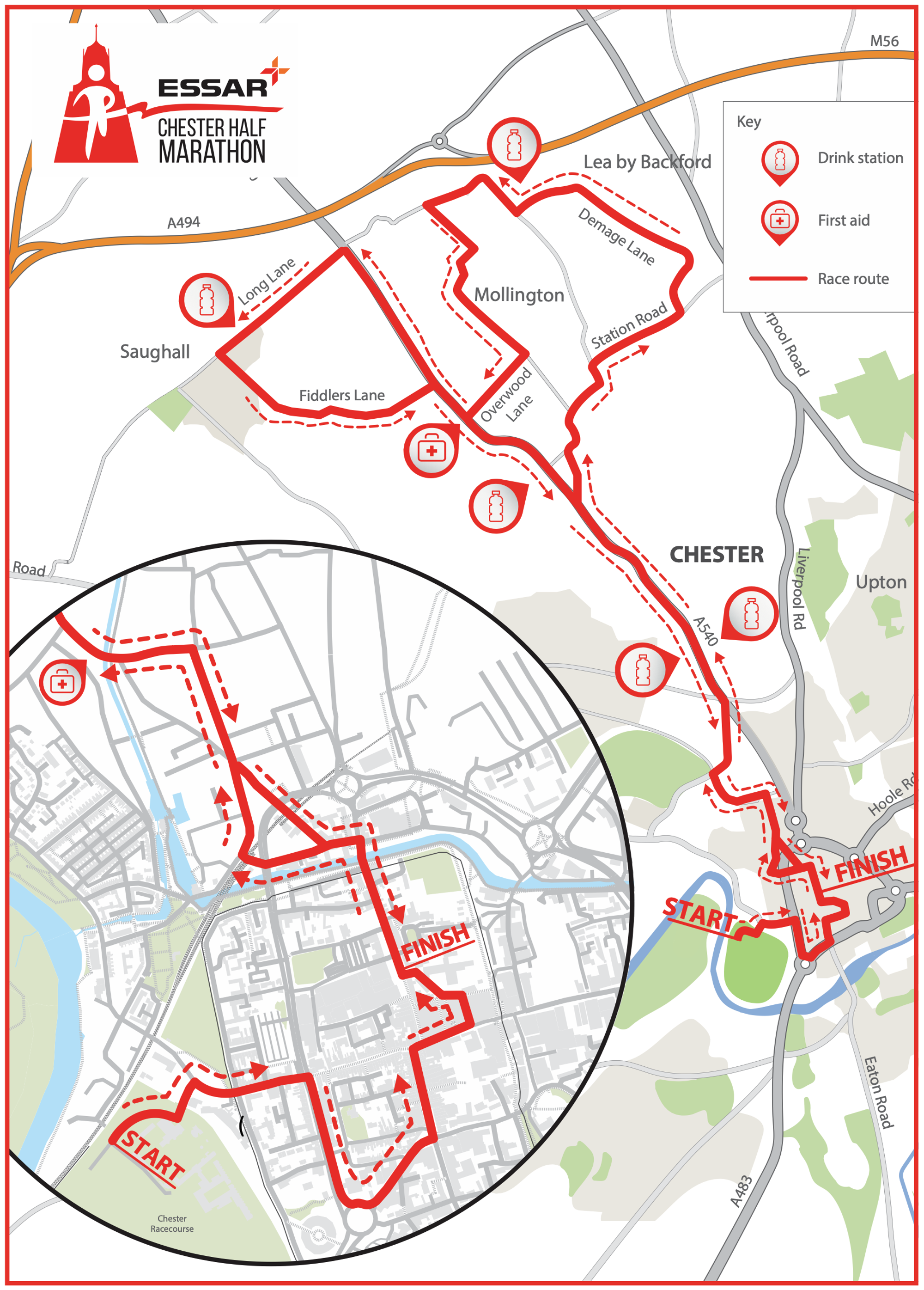 Essar Chester Half Marathon course map