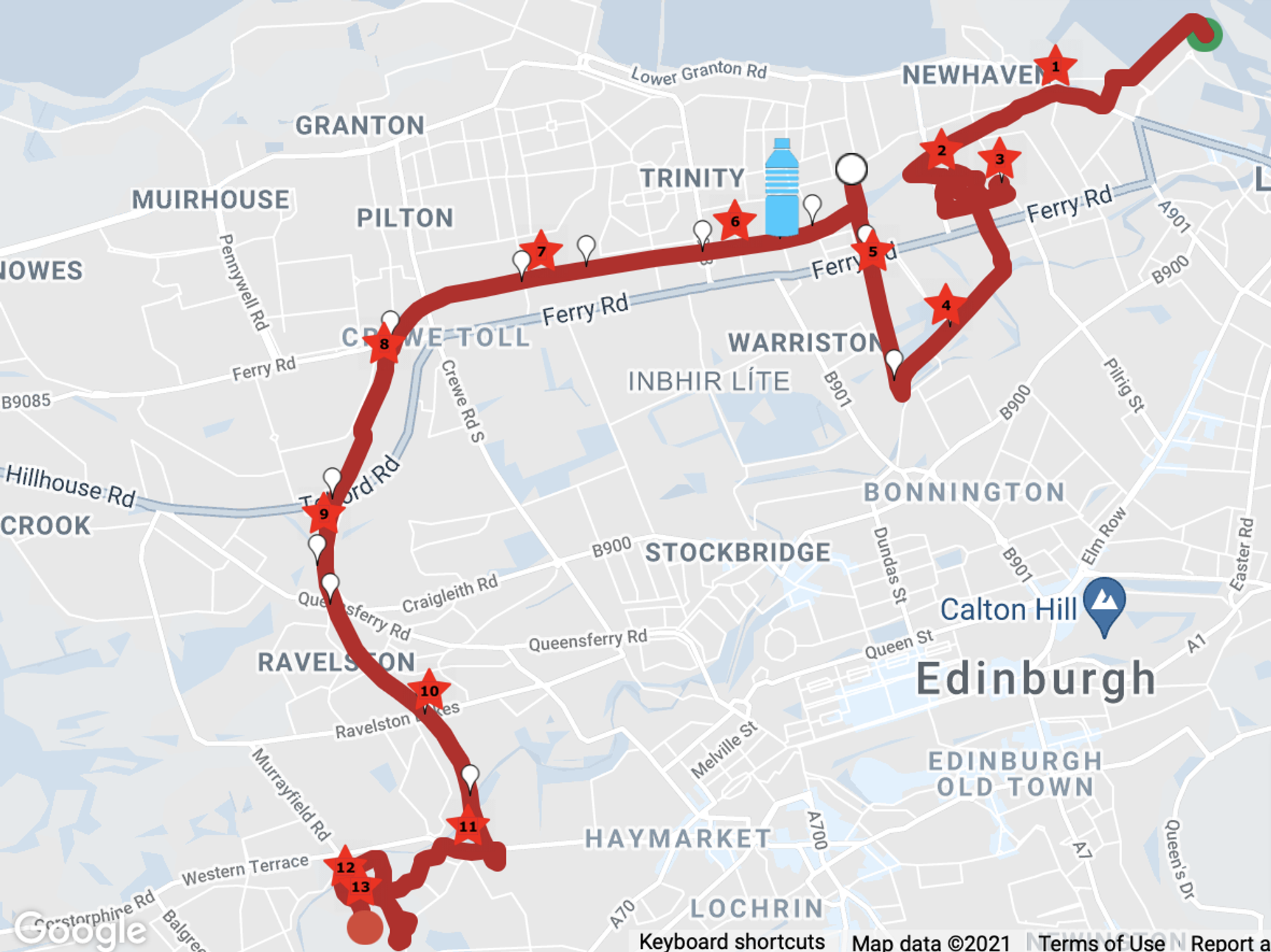 Kilomathon 13.1k course map
