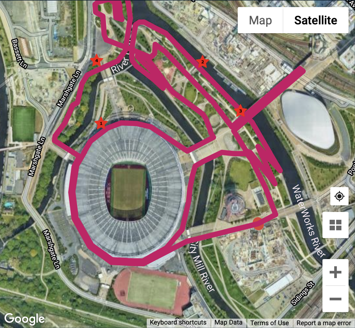 Supernova Run London - Olympic Park course map