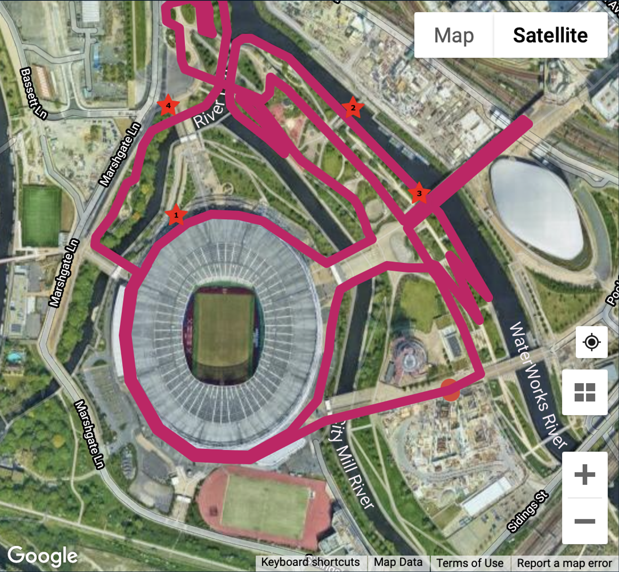 Supernova Run London - Olympic Park course map