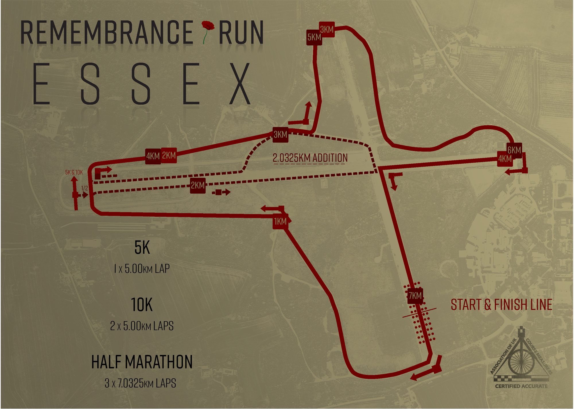 Remembrance Run Essex course map