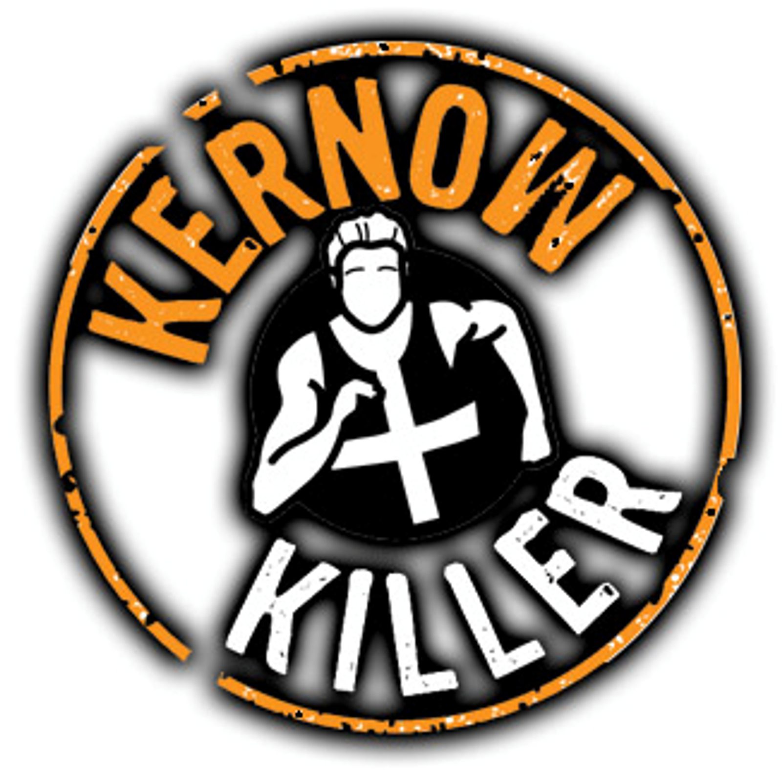 A circular logo featuring a stylized figure running with a Cornish flag on its chest. The words "Kernow Killer" are displayed in distressed orange and white letters around the figure, with "Kernow" on top and "Killer" on the bottom.