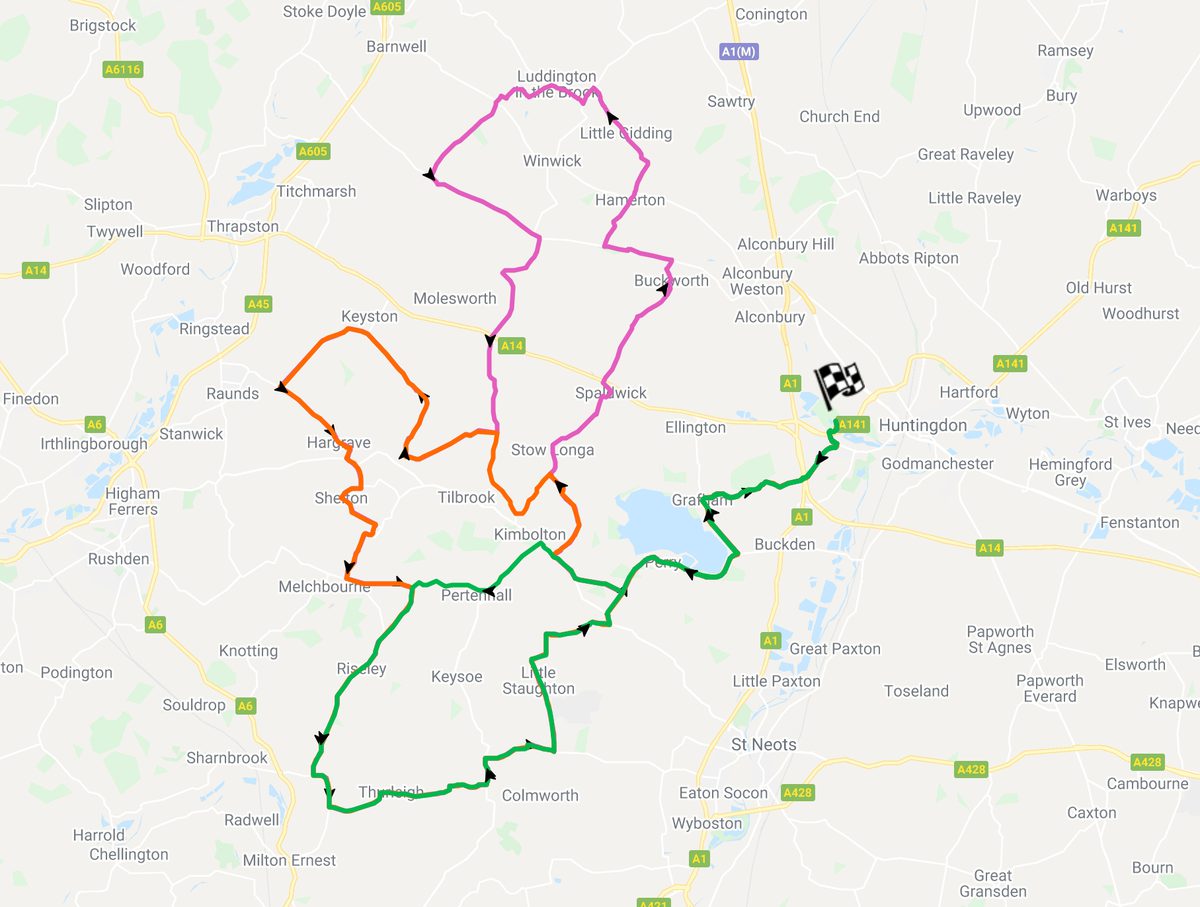 The UKCE Cambridgeshire Classic course map