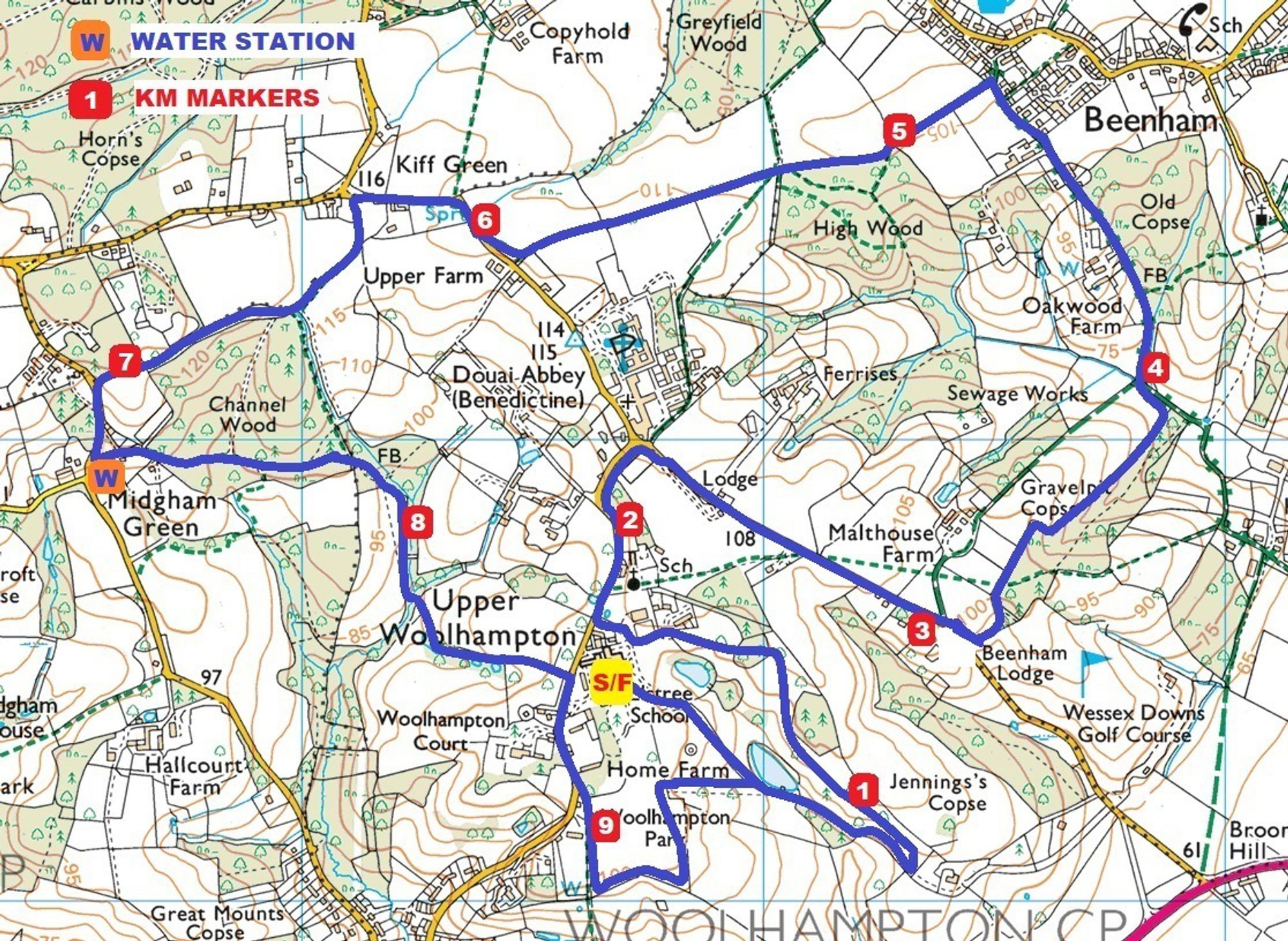Winter Woolly 10km course map