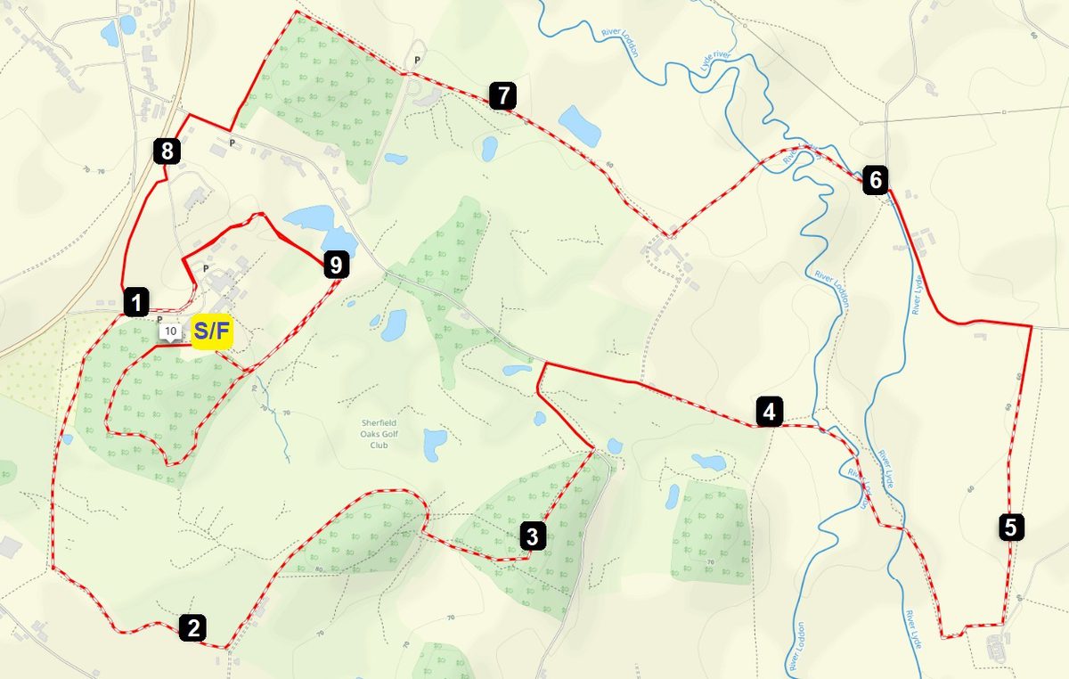 Sherfield 10km course map