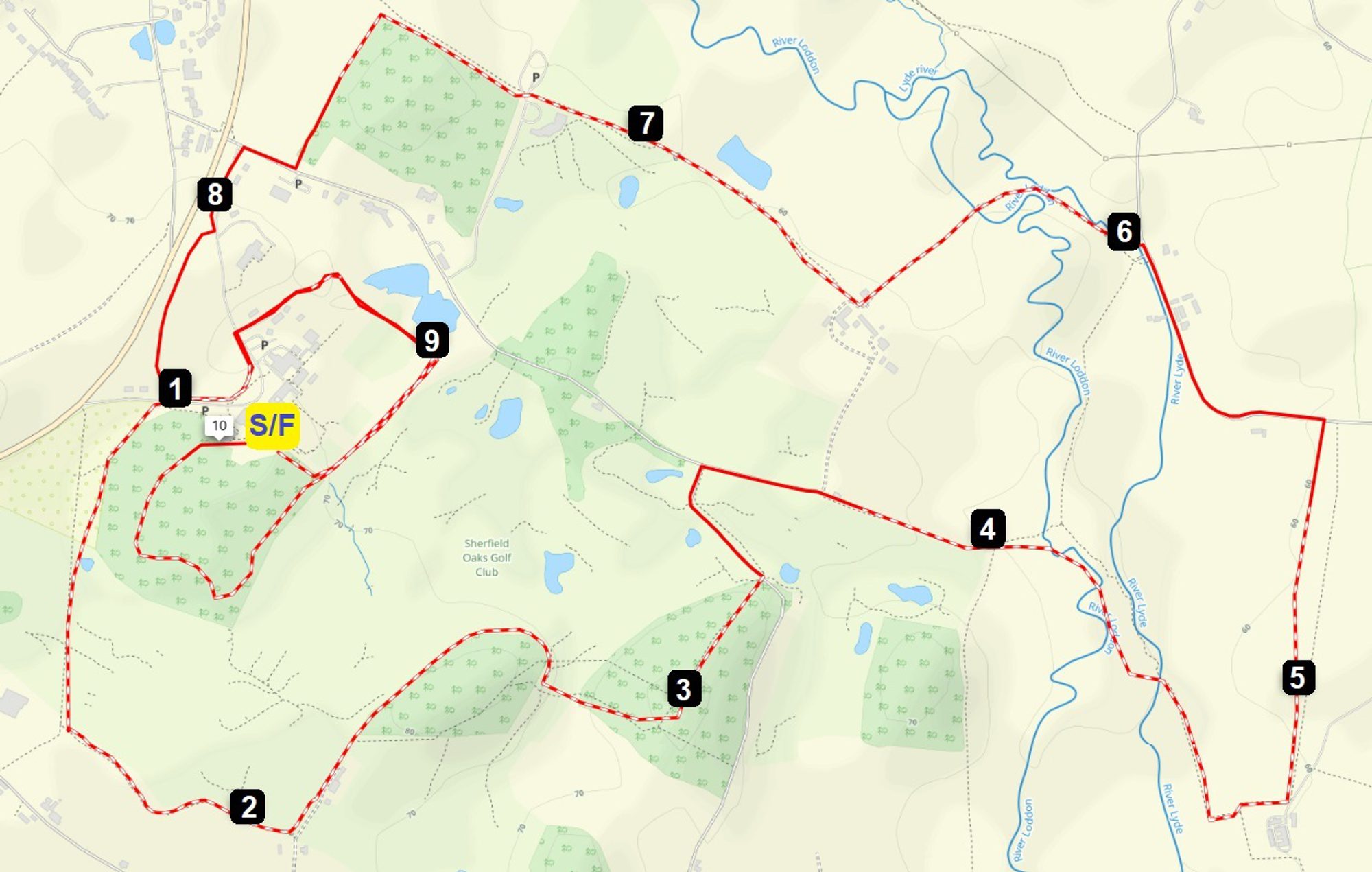 Sherfield 10km course map