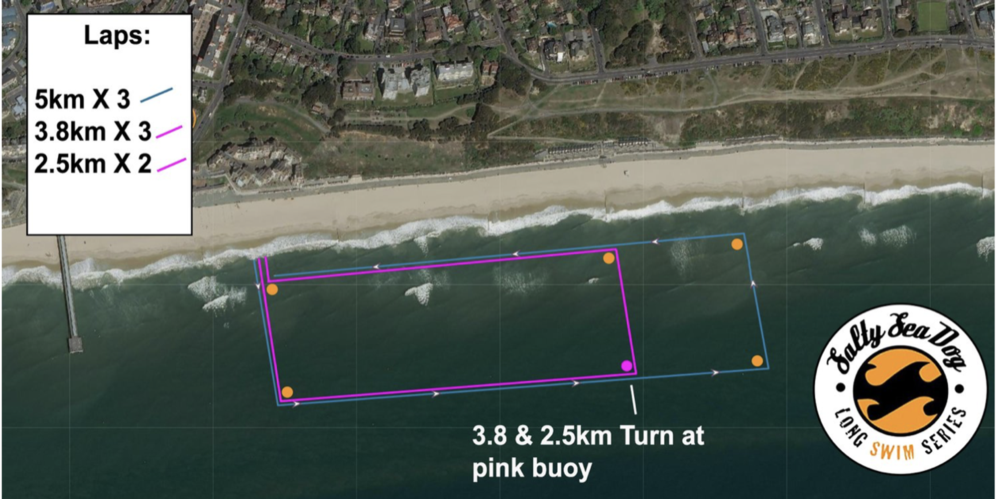 Salty Sea Dog Long Swim course map