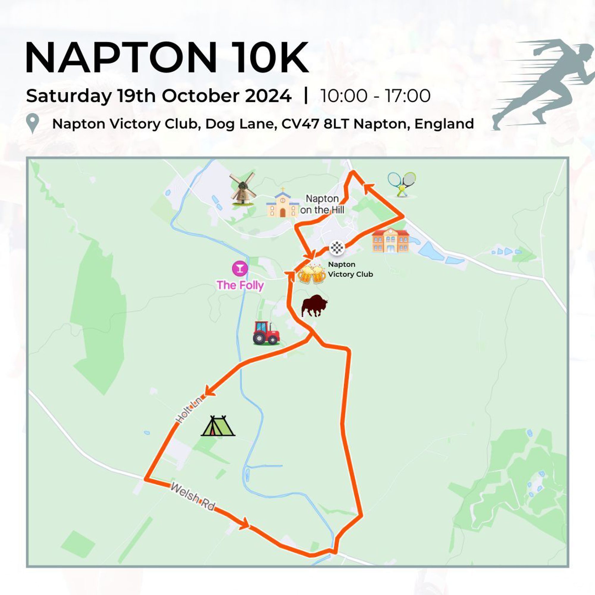 Napton 10k course map