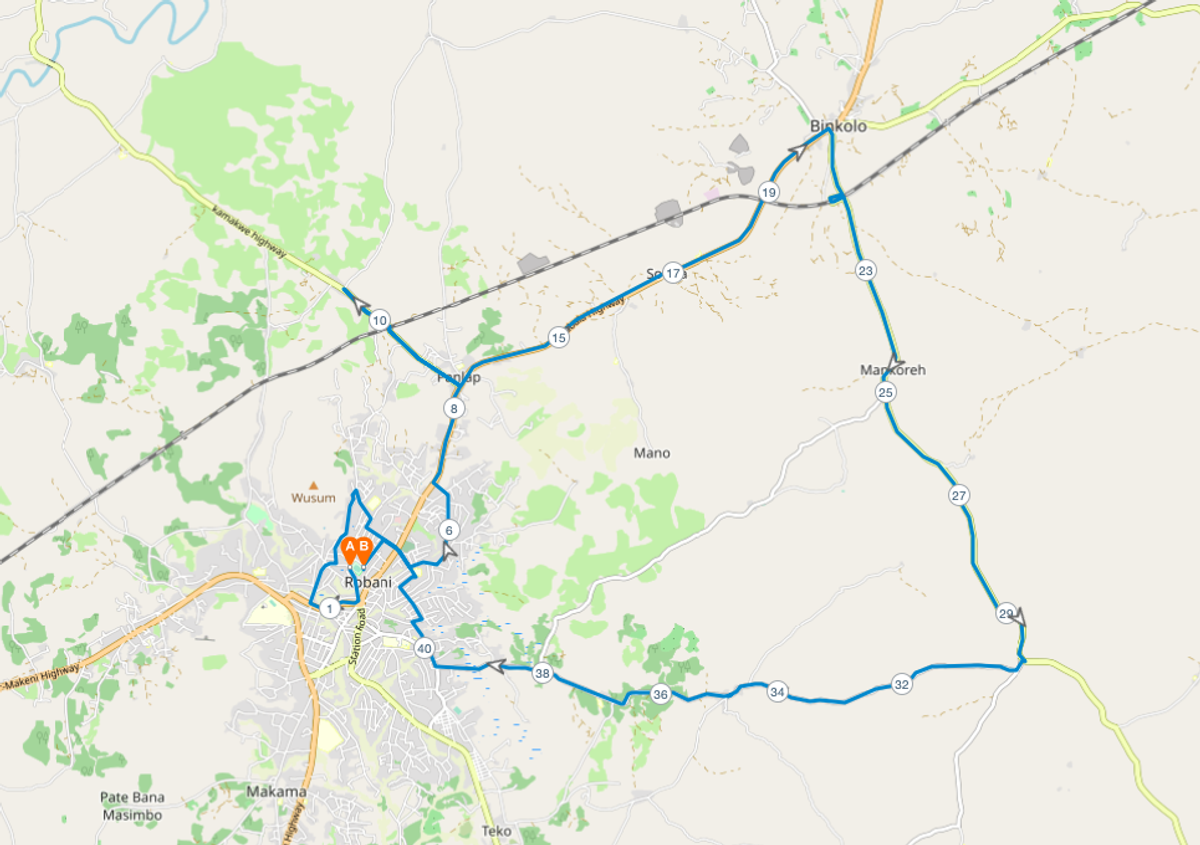 Street Child Sierra Leone Marathon & Cycle Challenge 2025 course map