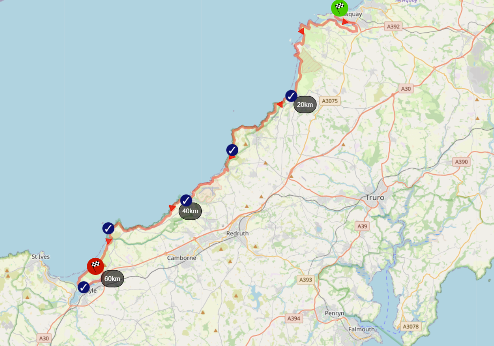 Atlantic Coast Ultra course map