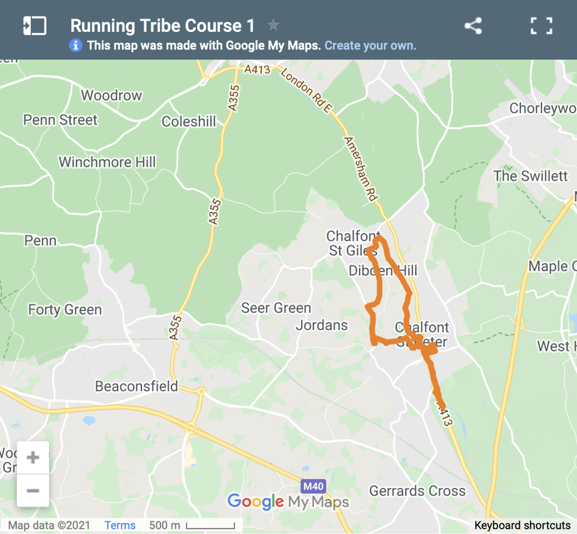 Running Tribe Race Series - July course map