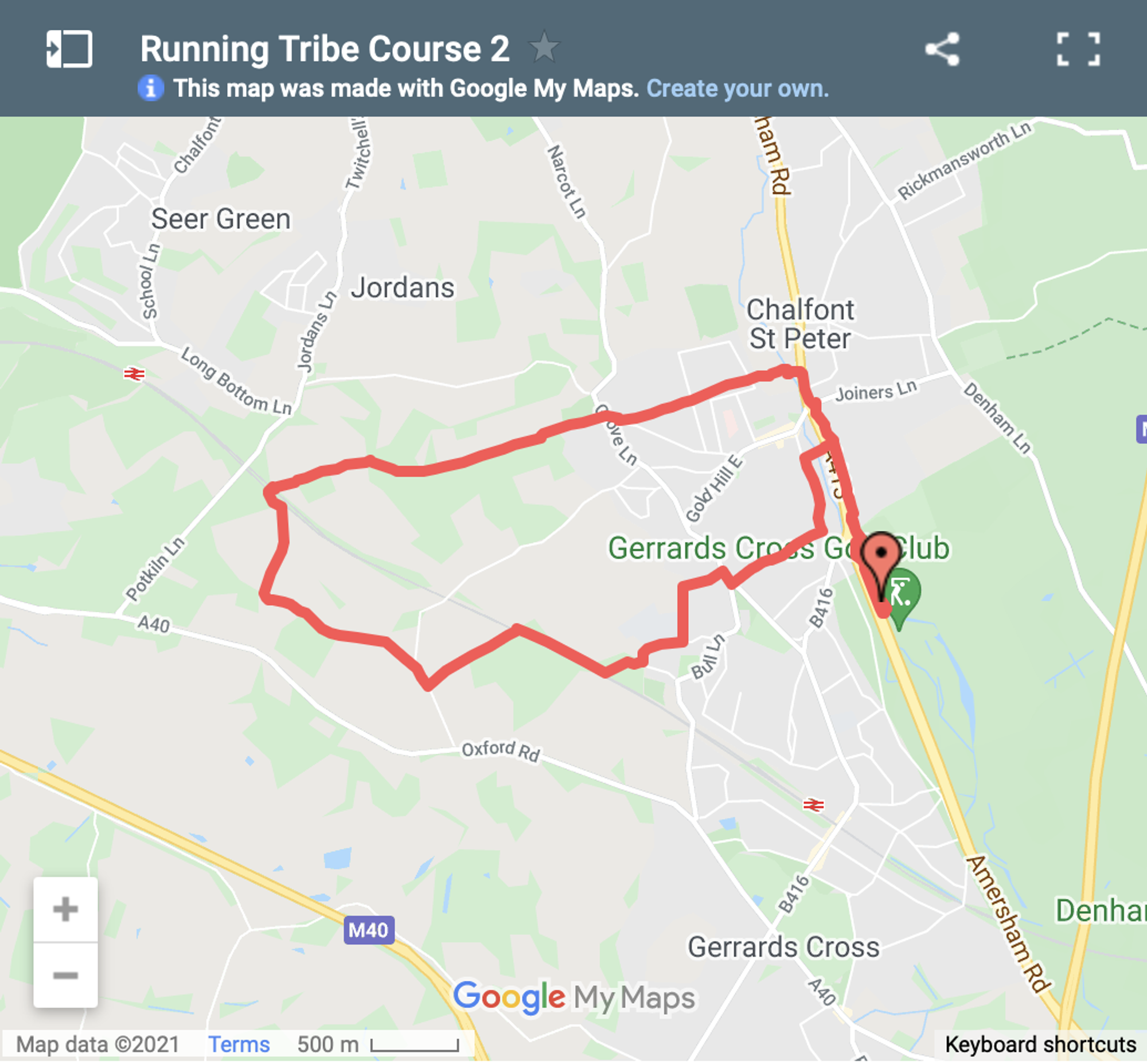 Running Tribe Race Series - May Course 3 course map