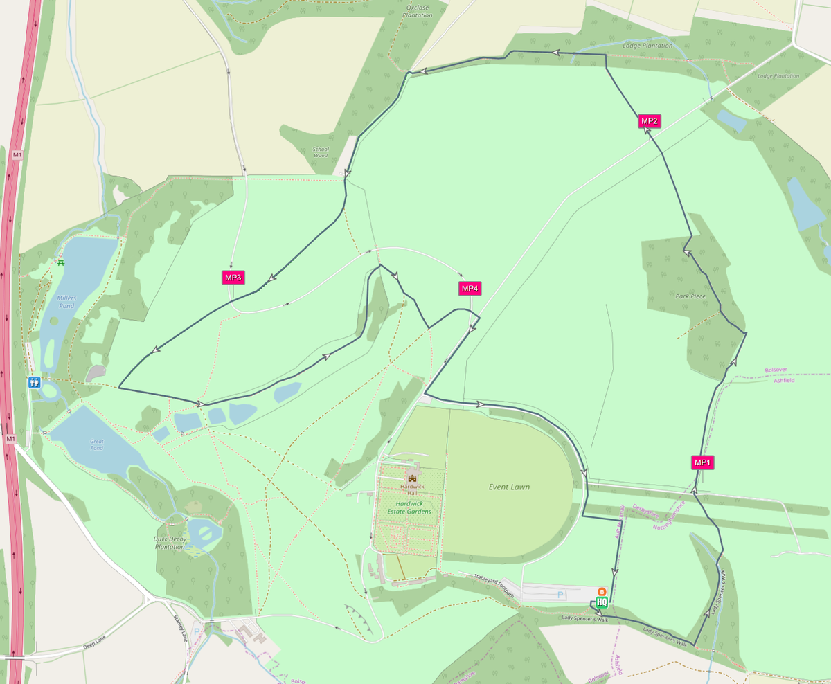 The Hardwick Hobble – Winter 2026: Day 1 course map