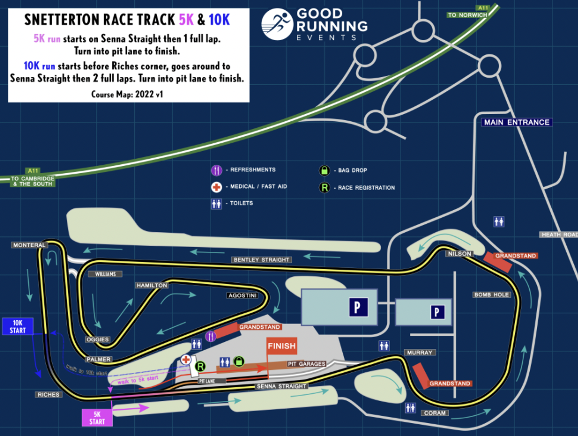 Run Snetterton 5k & 10k course map